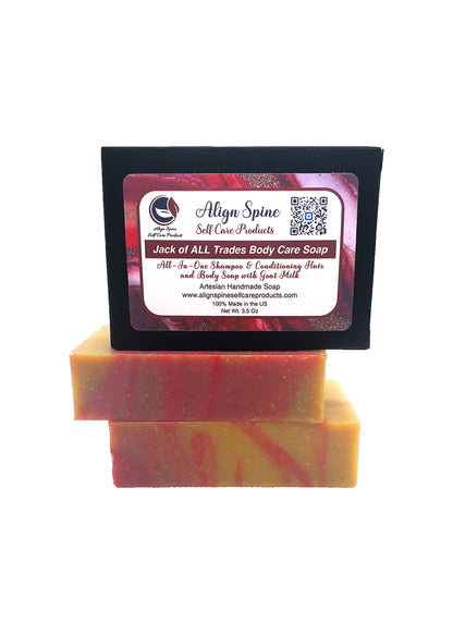 All in one body care soap for body, face, beard, hair and shaving with honey, goat milk