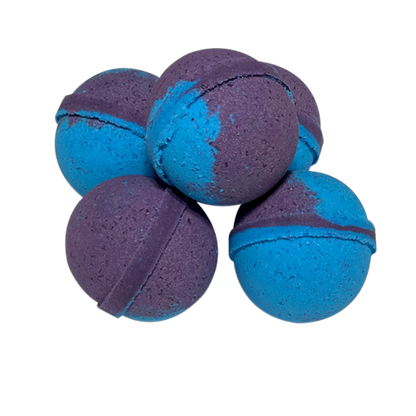 Blackberry Bliss blackberry bath bomb, a 5 oz fruity bath bomb made with Epsom salt and coconut oil