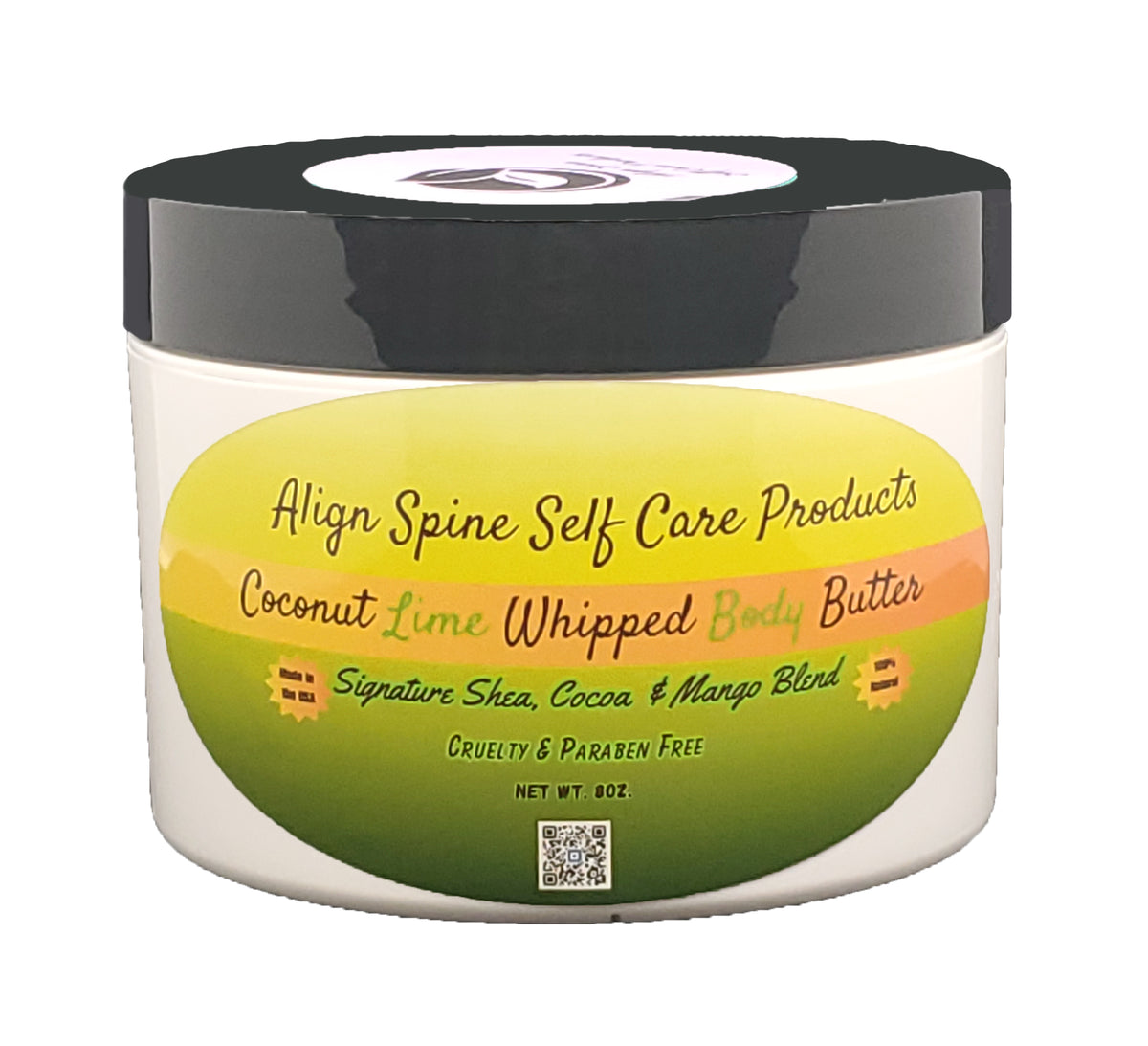 Coconut Lime whipped body butter, a creamy handmade coconut lime body butter made with organic coconut oil and shea butter