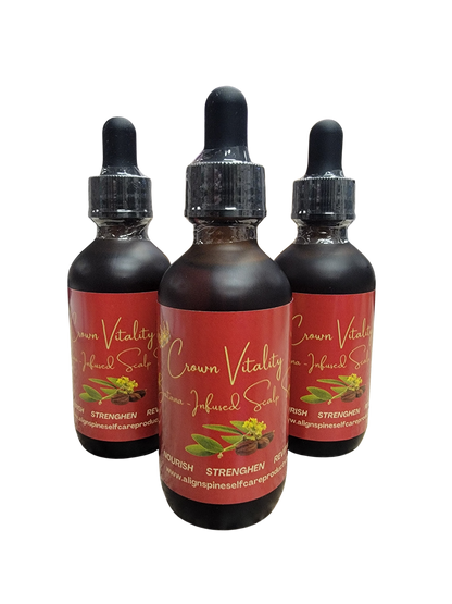 Crown Vitality batana oil scalp serum, a 2 oz botanical hair and scalp oil with jojoba, argan and rosemary essential oil
