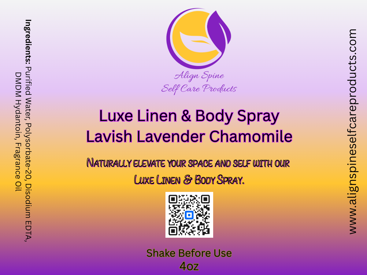 Lavish Lavender Chamomile linen and body spray, a lavender chamomile linen spray with floral, herbal and sandalwood notes