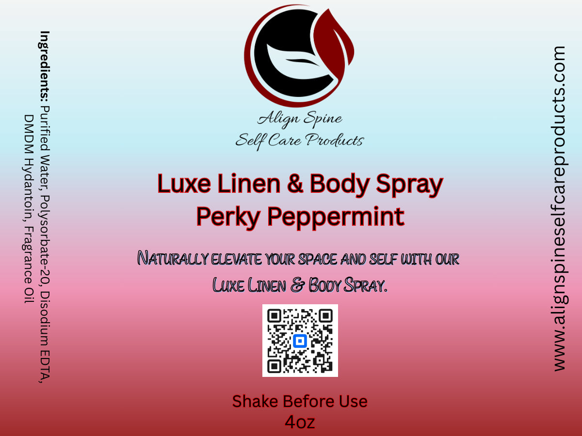 Perky Peppermint linen and body spray, a peppermint linen spray with a cool mint scent and soft vanilla undertone