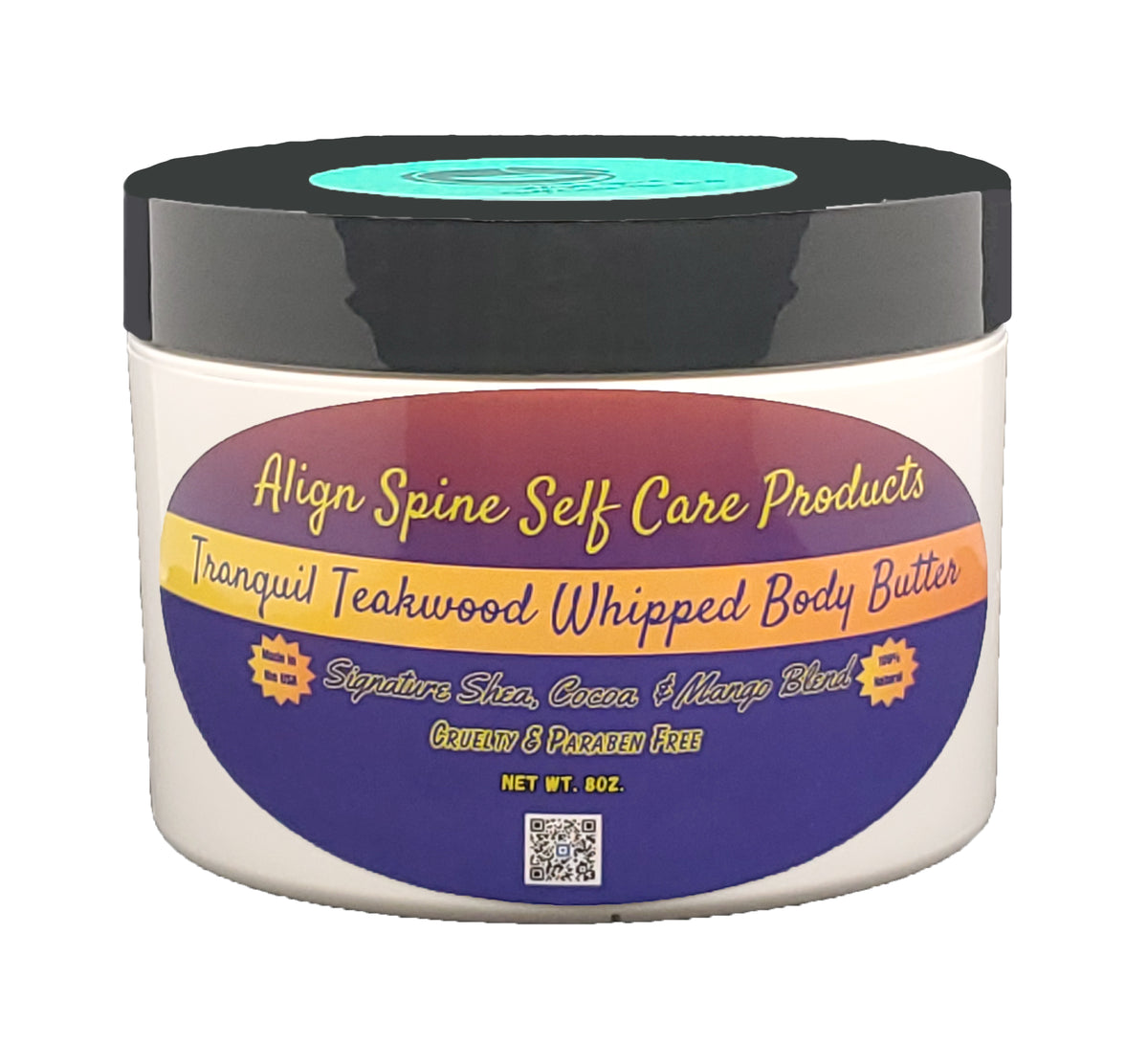 Tranquil Teakwood whipped body butter, a creamy handmade teakwood body butter with shea, cocoa and mango butter